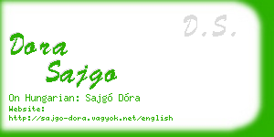 dora sajgo business card